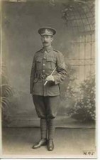 Military, Sergeant of the Middlesex Regt? photo postcard WWI, note swagger stick