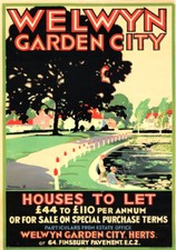 Vintage  Poster Welwyn Garden