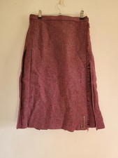 Vintage 80s Edinburgh Woollen Mill pure new wool kilt skirt size 12 alt eco 