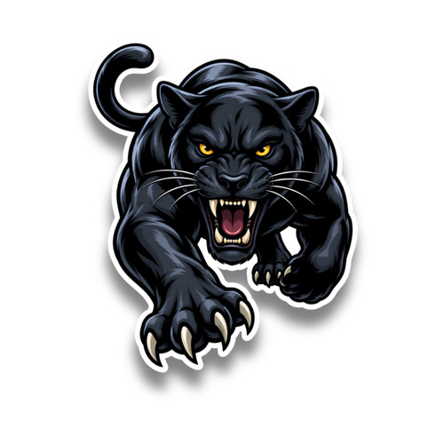 Angry panther cat cartoon - angry,