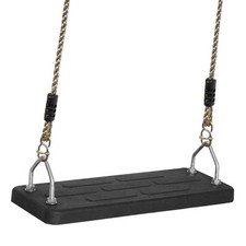 Heavy Duty Rubber Swing Seat With Rope & Clasps For Outdoor Playground Kids