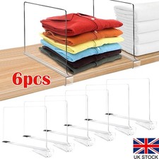6PCS Clear Shelf Dividers