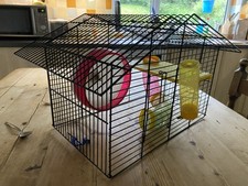 Hamster Cage Small Pet Animal Mouse House with Tubes, Wheel, and Water Bottle