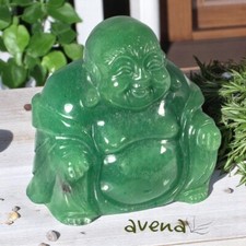 Green Aventurine Carved Buddha Healing Gemstone Polished Crystal Large.