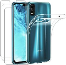 For Honor 9X Lite Case Clear Slim Gel Cover & Glass Screen Protector