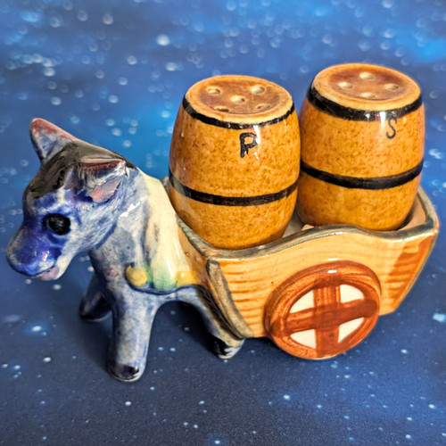 Ceramic donkey cart - donkey, novelty