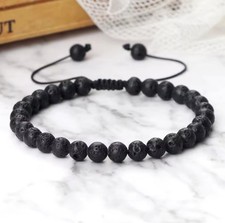 Adjustable Anxiety Diffusing Lava Stone Beads Bracelet Mens Women's Yoga Gift ?