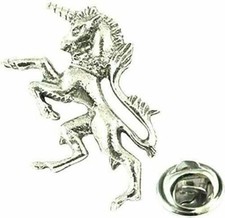 Royal Unicorn Badge Pin Pewter