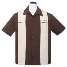 Steady Clothing REGAL Panelled Rockabilly Bowling Shirt - US size S