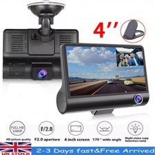 4" In HD 1080P Car Camera Recorder Dual Front and Rear Dash Cam Night Vision UK