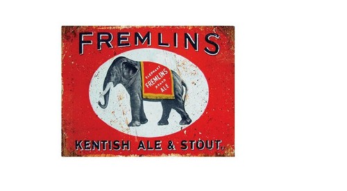Fremlins ale retro look - ale, metal