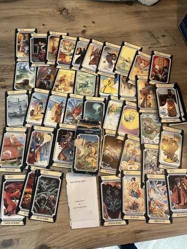 Vintage golden dragon - vintage, tarot