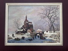 Vintage Oil Painting Winter