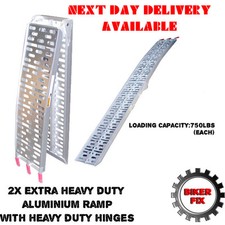 RIDE ON LAWN MOWER ATV QUAD BIKE TRAILER ALUMINIUM FOLDING LOADING RAMP x2