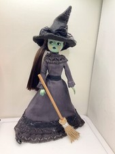 OOAK Custom Rerooted Vintage Sindy Witch Doll Dyed Green Repainted & Full Outfit