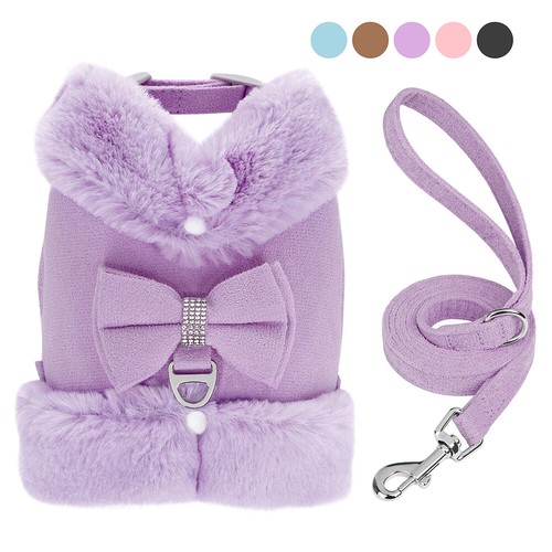 Warm fleece small dog - dog, harness