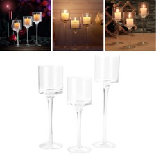 3pcs Tall Glass Tealight