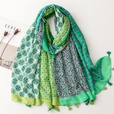 Vera May Cotton Scarf Green