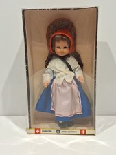 Vintage 1960s Christeli Swiss Souvenir Doll 7" Original Box Folk Costume No 1117
