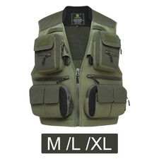 Fly Fishing Vest Sleeveless Jacket Waistcoat Breathable Adjustable Utility Vest