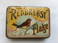 C1920s VINTAGE EMPTY 4 Ozs OGDENS “REDBREAST” FLAKE TOBACCO TIN