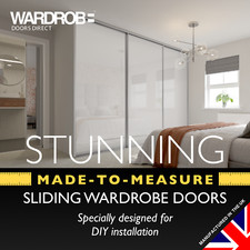 Built-in WHITE glass sliding