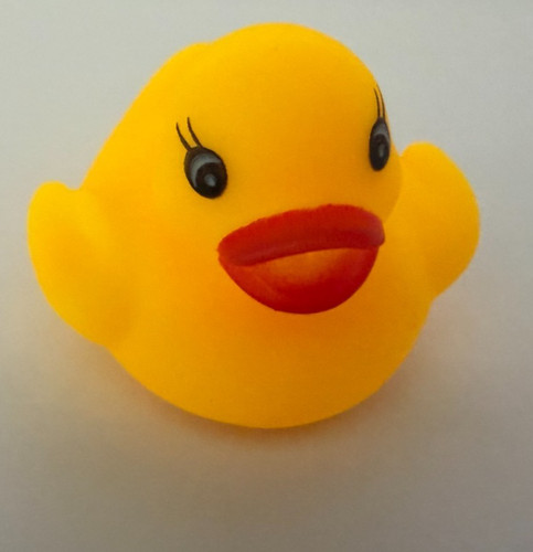 Yellow rubber bath duck toy - bath,