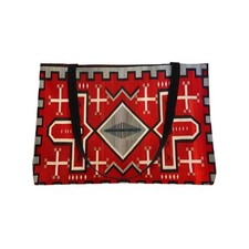 Weekender Tote Bag - NAVAJO Horse Saddle Blanket 1890s Red Fishbone Reprint