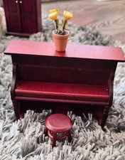 Dolls house piano & stool