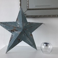 Wooden Blue Wash Barn Star
