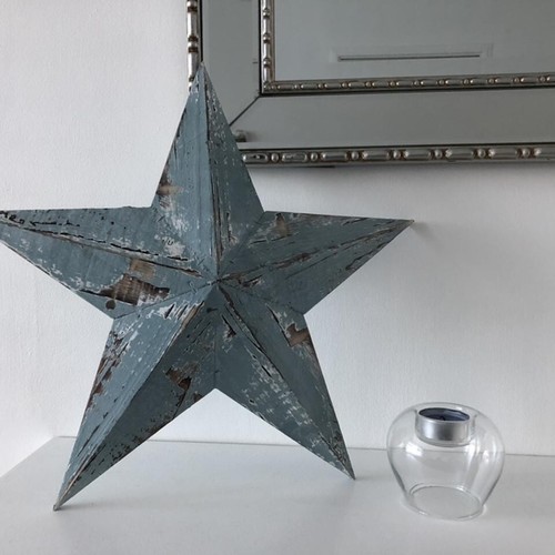 Wooden blue wash - wash, star