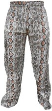 Snake Printed Cargo Light Cotton Lounge Funky Trousers Holiday Straight Pants 