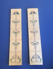 Art Nouveau  Fireplace Tiles Set Of 10 FULL SET