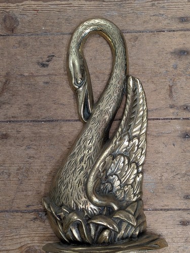 Vintage solid brass swan - vintage,