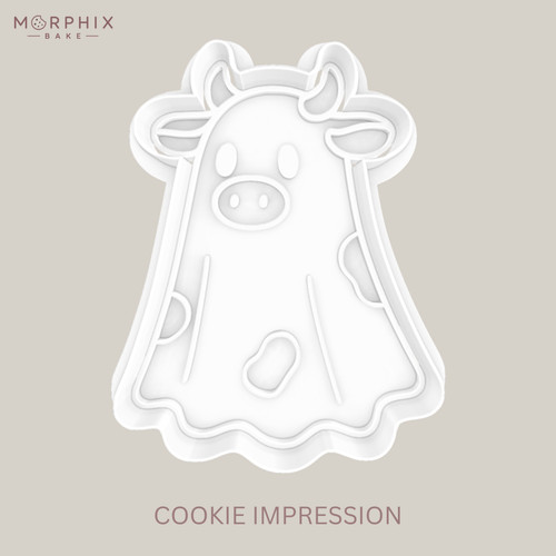 Spooky ghost cow cookie cutter - spooky,