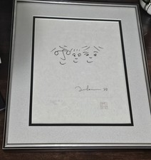 John Lennon "A HAPPY LIFE" Framed Lithograph Signed 153/300 With COA And Papers