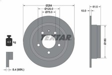 1X Brake disc TEXTAR 92022400