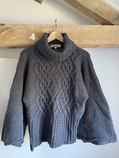 CELTIC CLOTHING Indigo Blue Purple 100 % Wool chunky knit Jumper size S