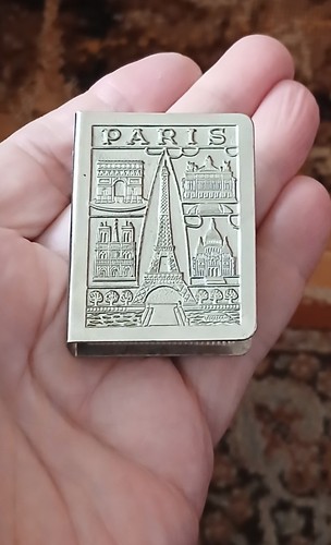 Paris souvenir metal matchbox - metal,
