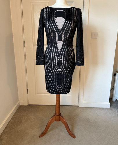Reiss black bodycon dress - black,
