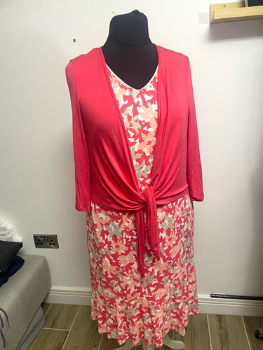 Eastex pink floral line - floral, midi