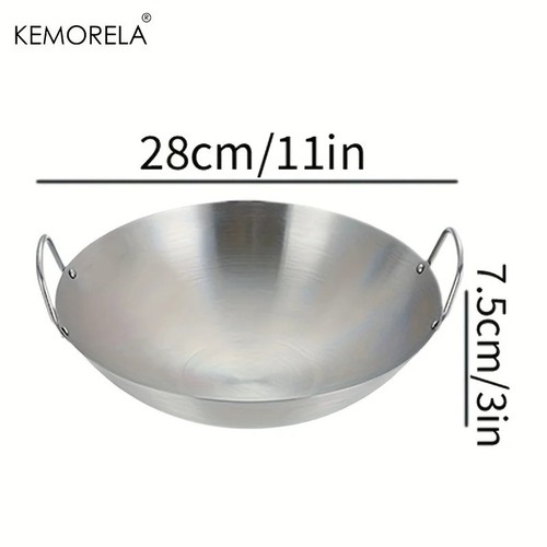 Large stainless steel - large, wok