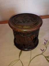 Set 5 African Hand Carved Ebony? Hardwood Drink Coasters in Holder  Rhino Design