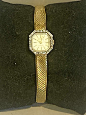 Gruen Precision Genuine Diamond Dress Watch-Vintage Ladies Dainty Quartz-Works!