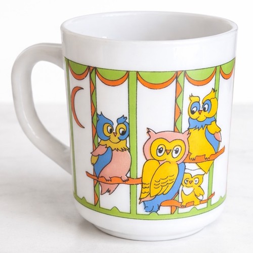 Vintage arcopal france owl mug - owl,