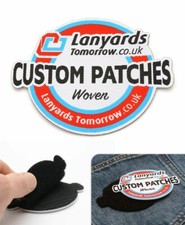 Personalised Woven Name Logo Patches Sew Iron On Badge Tag Hat Jeans Club Biker