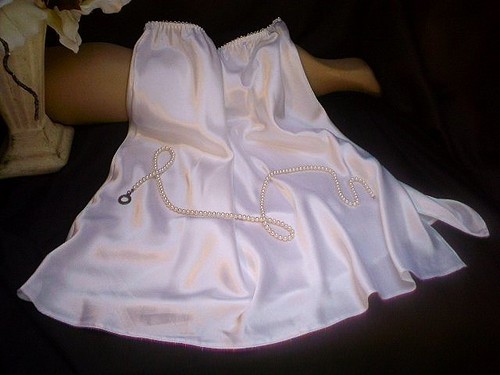 Classic white satin - classic, demure