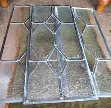 3 x vintage leaded glass door