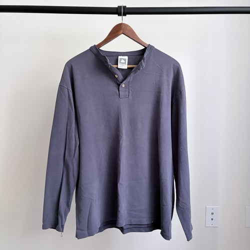 Vintage 90s faded navy henley - 90s,