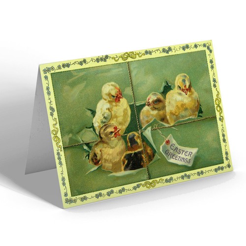 Easter card vintage design - -,
